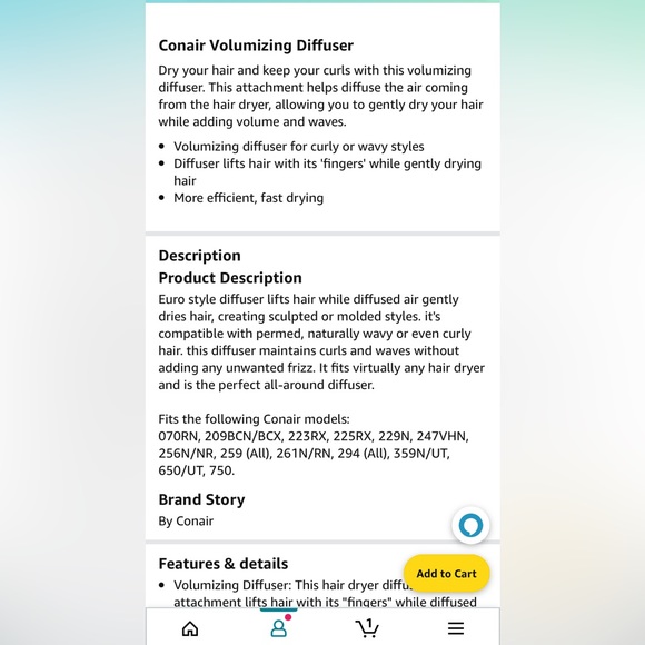 Conair universal diffuser attachment - Picture 7 of 10